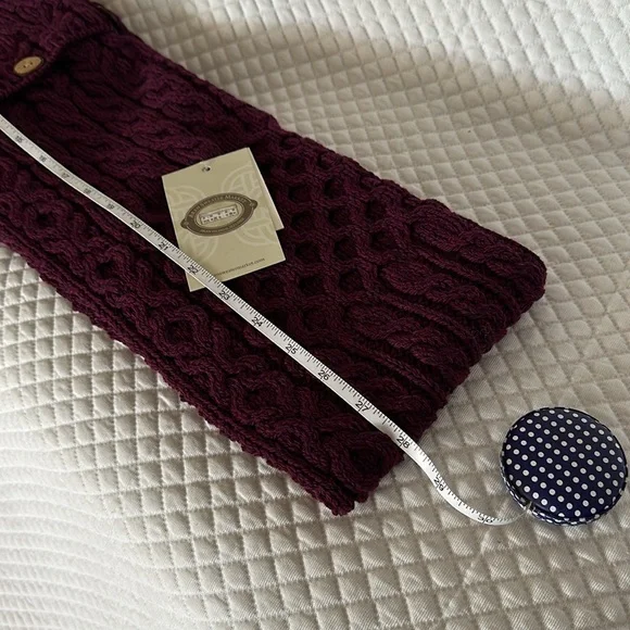 ♥️Irish Aran Sweater Market Merino Wool Snood Infinity Scarf - Picture 8 of 11